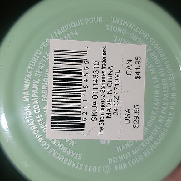 Starbucks Swirled Metal Light Green Tumbler Cup Venti - Picture 9 of 9
